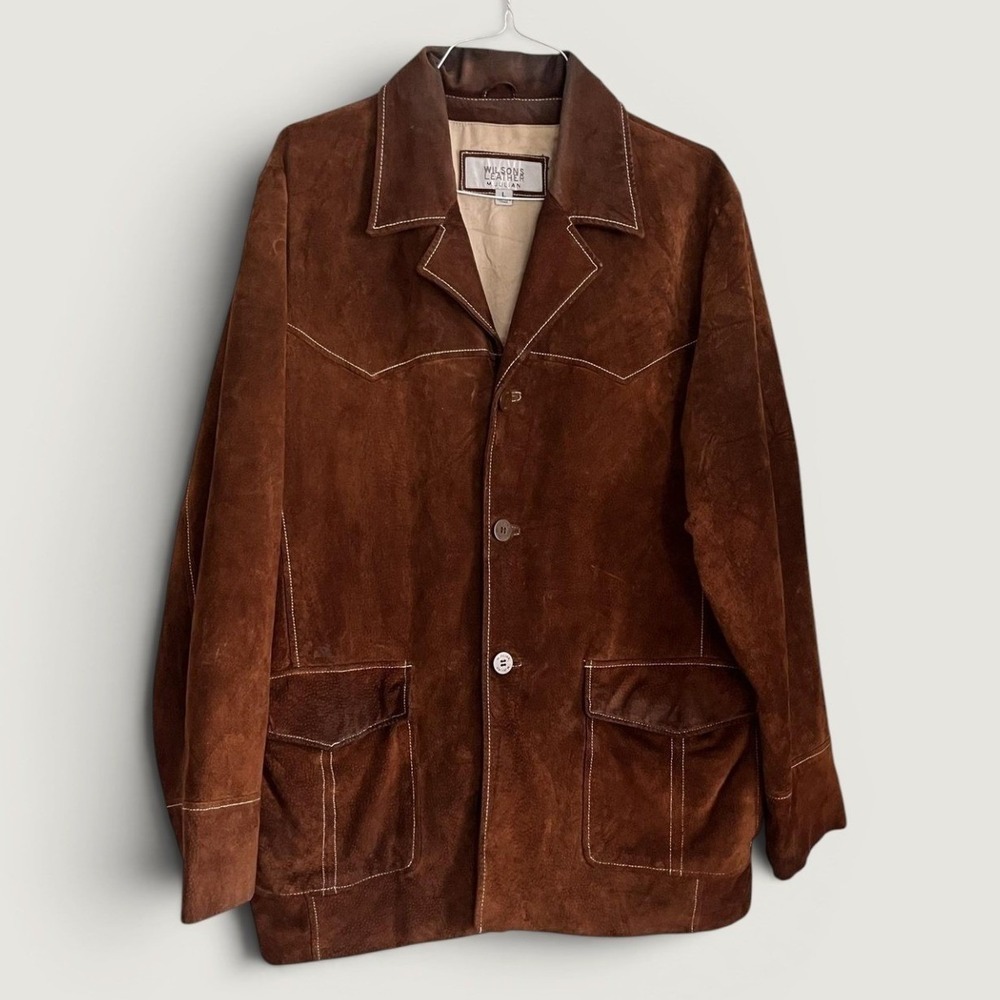 Wilsons Leather M. Julian Mens Brown Suede Western Rancher Jacket Coat Large